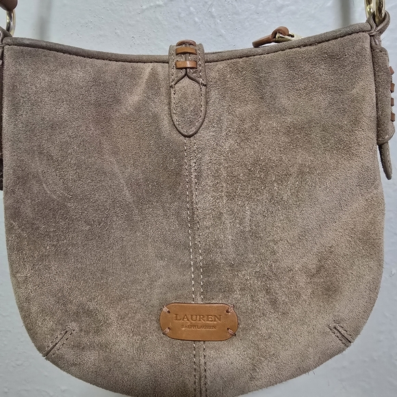 LAUREN by Ralph Lauren Indian Cove Suede Crossbody Desert - Picture 6 of 12